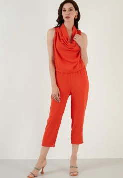 LELA TWO PIECE SET - REGULAR FIT - Stoffhose - Orange