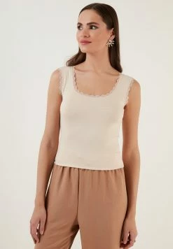 LELA SQUARE NECK LACE DETAILED ATHLETE - Top - Stone Colored 8 LELA SQUARE NECK LACE DETAILED ATHLETE - Top - Stone Colored -LELA Verkaufsshop 0ab08f55cf584979ad7fae06d7644bc9