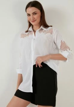 LELA REGULAR FIT - Hemdbluse - White -LELA Verkaufsshop 0abe11deec284d1294206474821b93b1