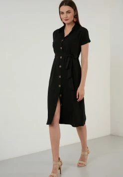 LELA REGULAR FIT DRESS 6235243 - Blusenkleid - Black -LELA Verkaufsshop 0f1390ebba774357ae3de8971042cd61