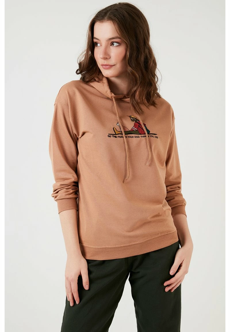LELA REGULAR FIT - Kapuzenpullover - Biscuit Color 1 LELA REGULAR FIT - Kapuzenpullover - Biscuit Color