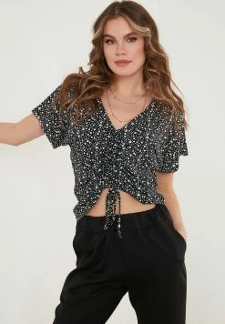 LELA V-NECK - Bluse - Black -LELA Verkaufsshop 1c3851289d2d4d2aac126f80d3ea0304