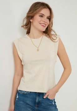 LELA CREW NECK - Top - Stone Colored