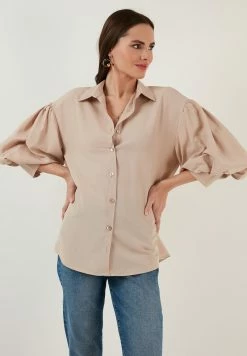 LELA LOOSE FIT - Hemdbluse - Stone 9 LELA LOOSE FIT - Hemdbluse - Stone -LELA Verkaufsshop 328aa310c4884de8b4817450eecf98dc