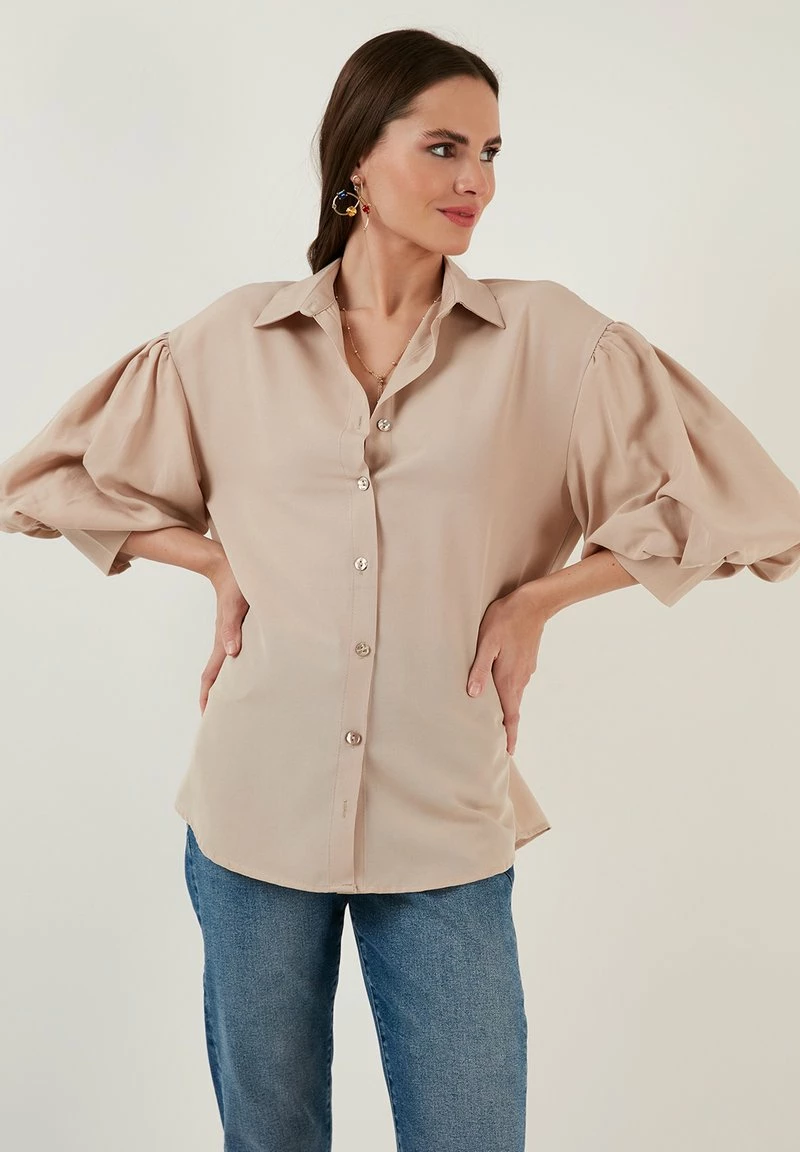 LELA LOOSE FIT - Hemdbluse - Stone 4 LELA LOOSE FIT - Hemdbluse - Stone – Bild 4