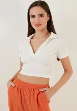 LELA SLIM FIT - Bluse - Ecru -LELA Verkaufsshop 42c12fd09e924a378eb12f7a54a525f9