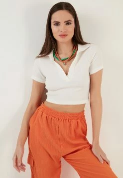 LELA SLIM FIT - Bluse - Ecru