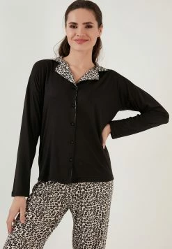 LELA REGULAR FIT - Nachtwäsche Set - Leopard Black -LELA Verkaufsshop 4d04c90a2d82486498a9fdbe523ee178