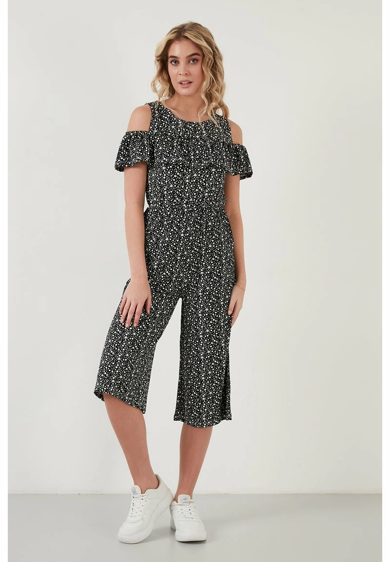 LELA SLIM FIT - Jumpsuit - Black-white 1 LELA SLIM FIT - Jumpsuit - Black-white