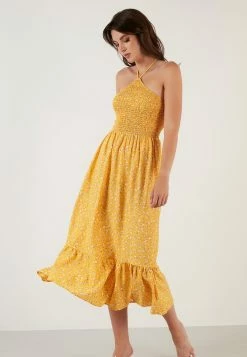 LELA REGULAR FIT - Freizeitkleid - Yellow -LELA Verkaufsshop 5df9429380cd44aa91600f0d8860a4ba