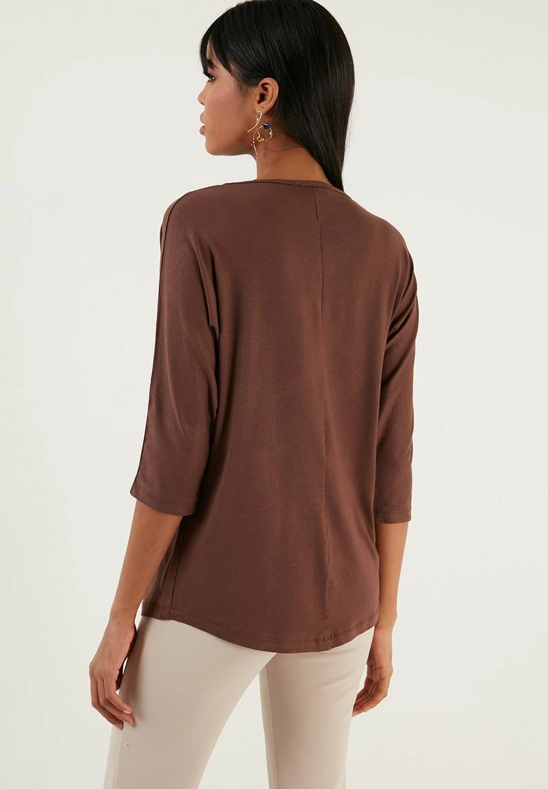 LELA CREW NECK - Langarmshirt - Brown 3 LELA CREW NECK - Langarmshirt - Brown – Bild 3