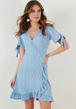 LELA FLORAL RUFFLE DETAIL - Freizeitkleid - Red -LELA Verkaufsshop 7b5cb3a735af4f1687fc2e0be32eb689 1