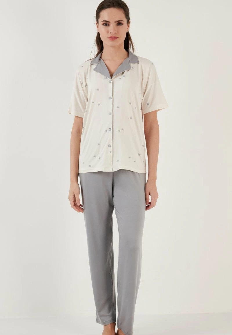 LELA REGULAR FIT - Nachtwäsche Set - Ecru 1 LELA REGULAR FIT - Nachtwäsche Set - Ecru