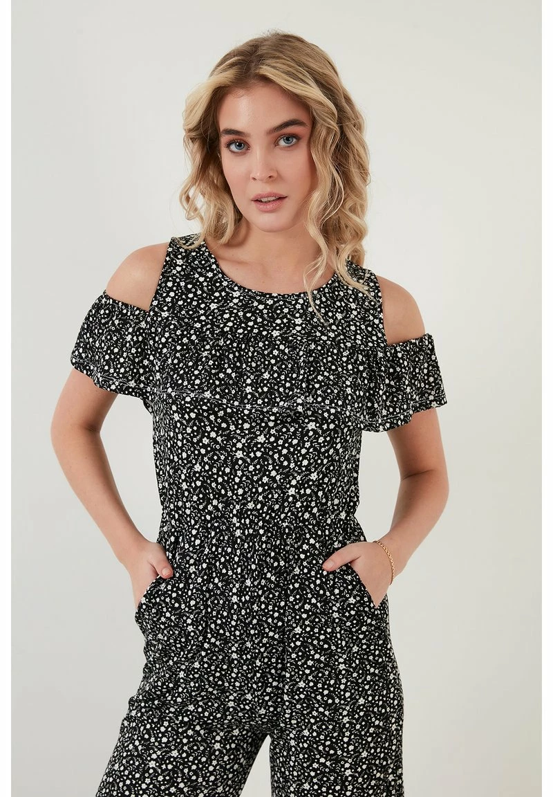 LELA SLIM FIT - Jumpsuit - Black-white 3 LELA SLIM FIT - Jumpsuit - Black-white – Bild 3