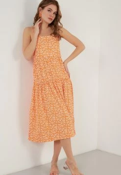 LELA REGULAR FIT - Jerseykleid - Orange Color -LELA Verkaufsshop ab09bf213f464a5a9f6279540bb944fe