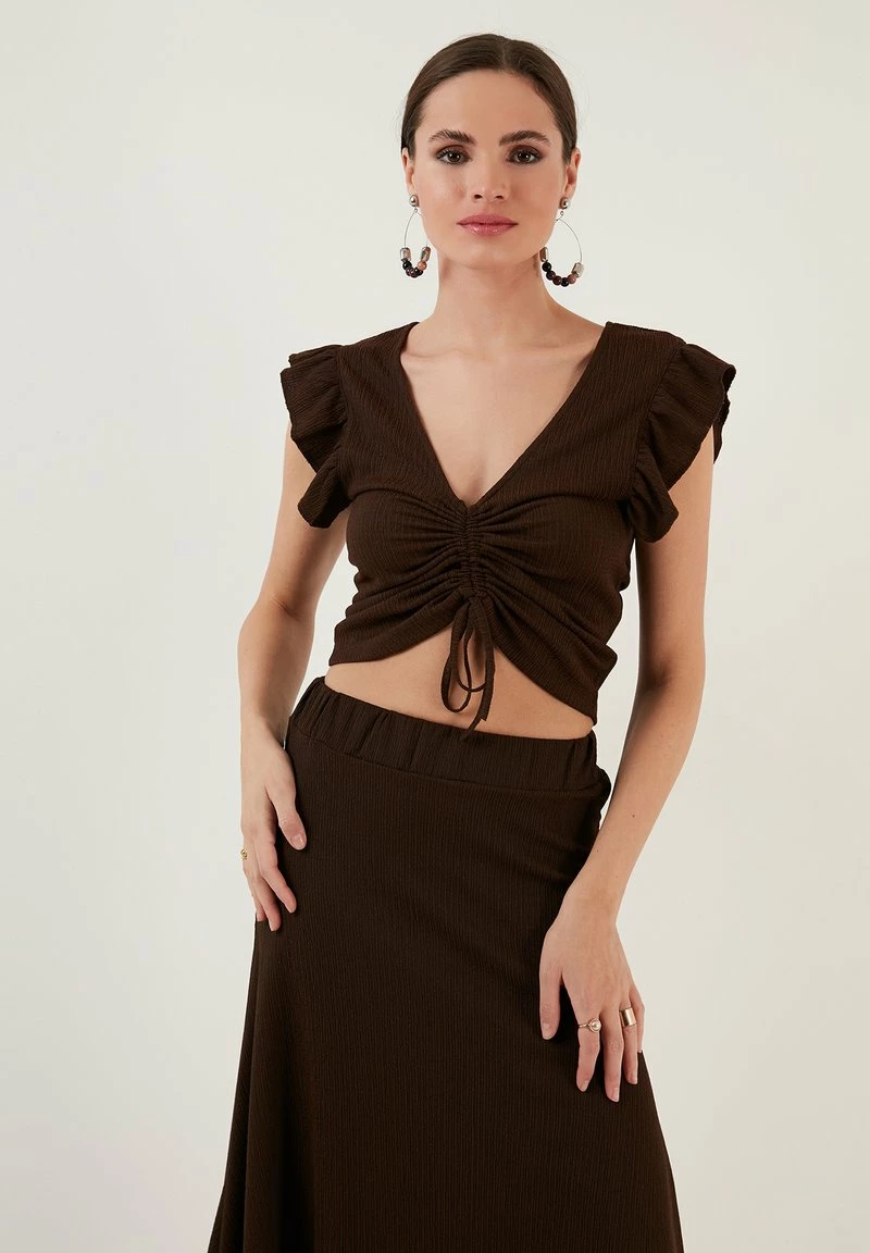 LELA SLIM FIT - Bluse - Brown 5 LELA SLIM FIT - Bluse - Brown – Bild 5