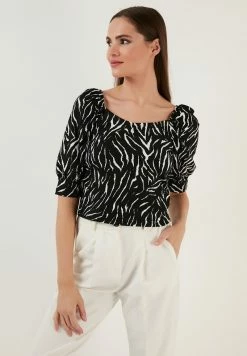 LELA Bluse - Striped Black