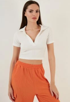 LELA SLIM FIT - Bluse - Ecru -LELA Verkaufsshop c31e317ca5be4d71b28f8480229f1d2f