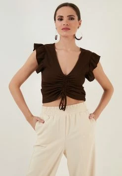 LELA SLIM FIT - Bluse - Brown 11 LELA SLIM FIT - Bluse - Brown -LELA Verkaufsshop d6a8693a399544cdb4135c4dd910e4d4 1