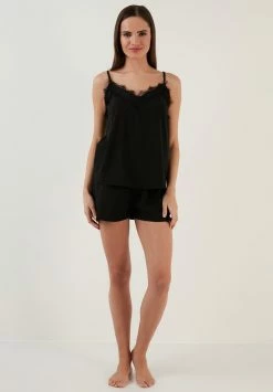 LELA REGULAR FIT SET - Nachtwäsche Set - Black