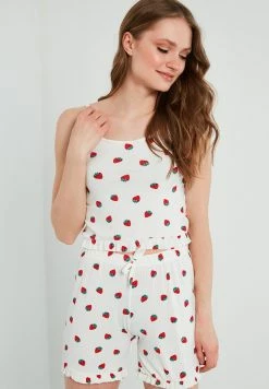 LELA Pyjama - Ecru-red -LELA Verkaufsshop ed780857cebc482cb00eb9bd97401f99