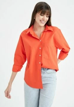 LELA LOOSE FIT - Hemdbluse - Orange -LELA Verkaufsshop ef3f9b3c8a5e441d83f2732395221d90