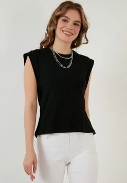 LELA CREW NECK - Top - Black